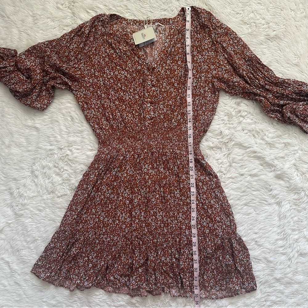 Faherty Dress Montana Swingy Mini Smocked Waist Ennis Floral S NWT New - Picture 12 of 13